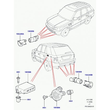 Land rover encadrement capteur aide stationnement Range Sport (VTJ500100PMA)