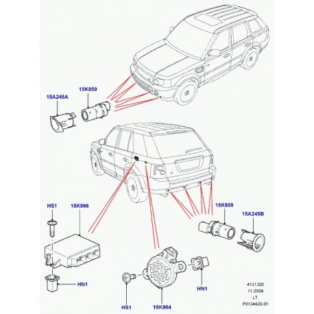 Land rover encadrement capteur aide stationnement Range Sport (VTJ500100PMA)