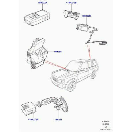 Land rover support camera Range L322 (VTX500310)