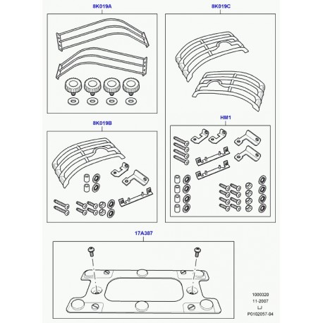 Land rover grilles avant Range L322 (VUB001070)