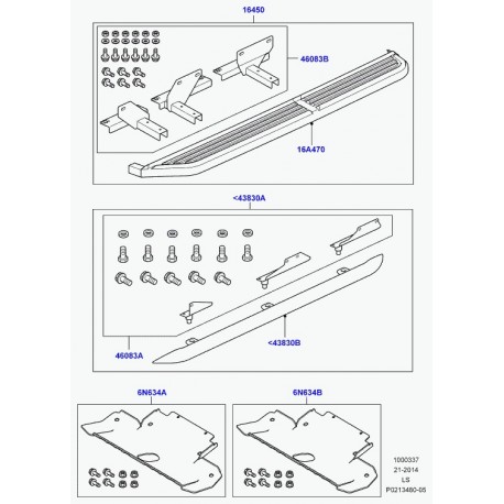 Land rover jeu de pieces de fixation Discovery 3 (VUB502950)