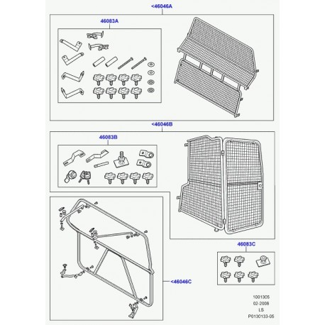 Land rover jeu de pieces de fixation Discovery 3 (VUB503000)