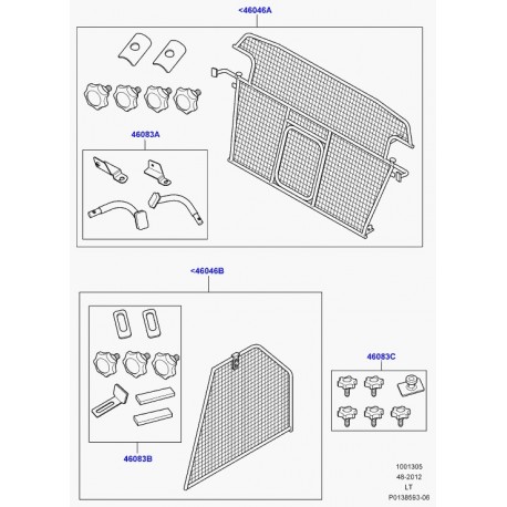 Land rover jeu de pieces de fixation Discovery 3, Range Sport (VUB503711)