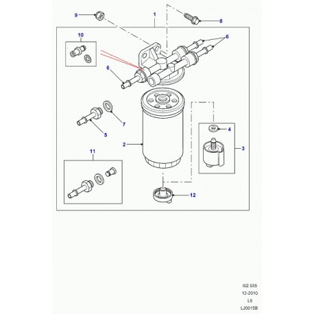 Land rover soupape de retenue retour combust Defender 90, 110, 130 et Discovery 2 (VUB503950)