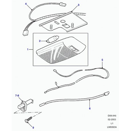 Land rover support plafonnier Defender 90, 110, 130 (VUU500440)