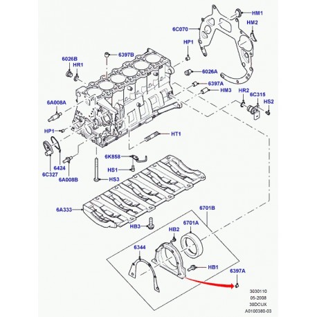 Land rover douille de bouton pression Range L322 (VYR000030)