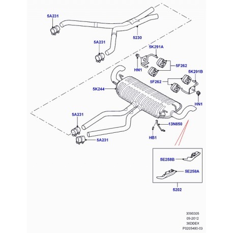 Land rover antibruit caoutchouc Range L322 (WCS500030)