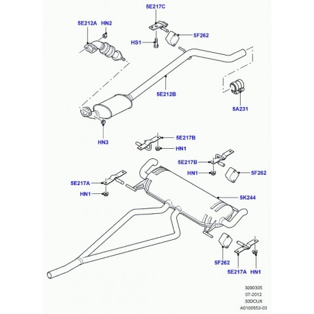 Land rover support suspension tuyau d'echappement Range L322 (WCU000182)