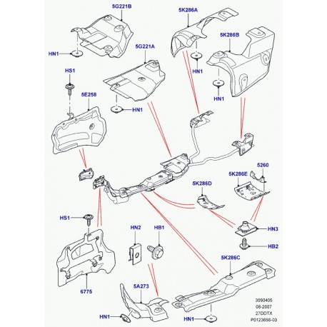 Land rover ecran thermique Discovery 3 (WEB500144)