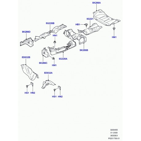 Land rover garniture d'insonorisation tunnel Range L322 (WEB500780)