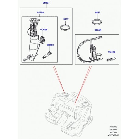 Land rover transmetteur jauge de combustible Range L322 (WGI000030)