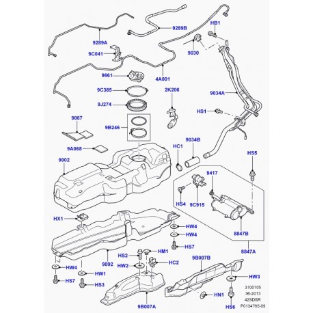 Land rover reservoir a combustible Range Sport (WHK500190)