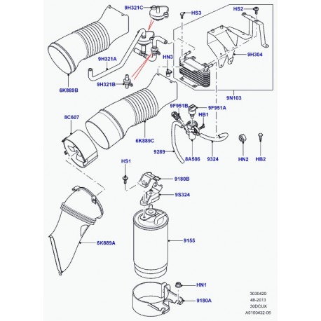 Land rover tuyau flexible de combustible Range L322 (WJH000220)