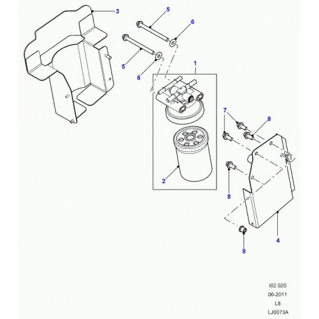 Land rover filtre à combustible Defender 90, 110, 130 (WJN500190)