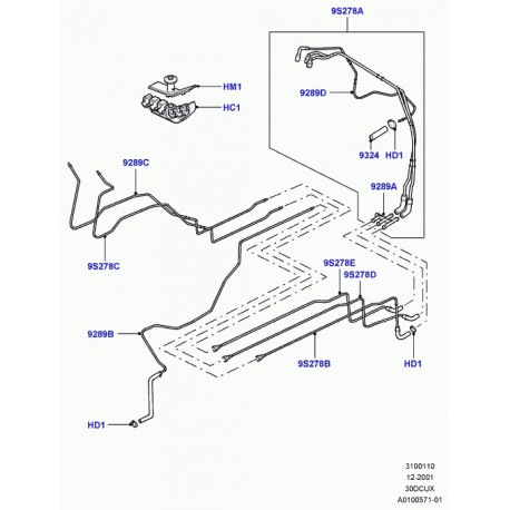 Land rover tuyau Range L322 (WJP000321)