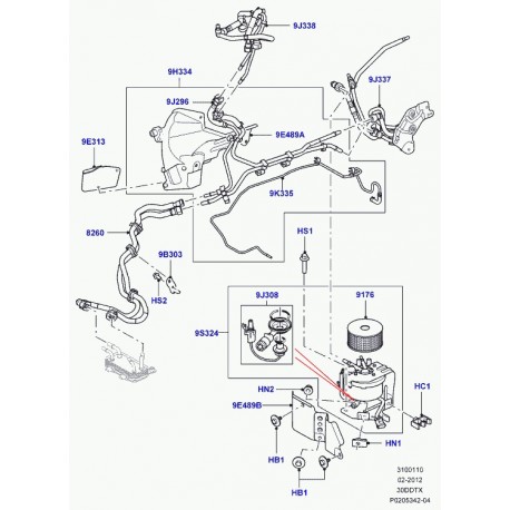 Land rover tuyau d'alimentation de combustible Range Sport (WJP502390)