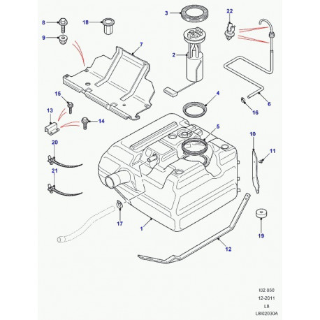 Land rover pompe a combustible Defender 90, 110, 130 (WQB100440)