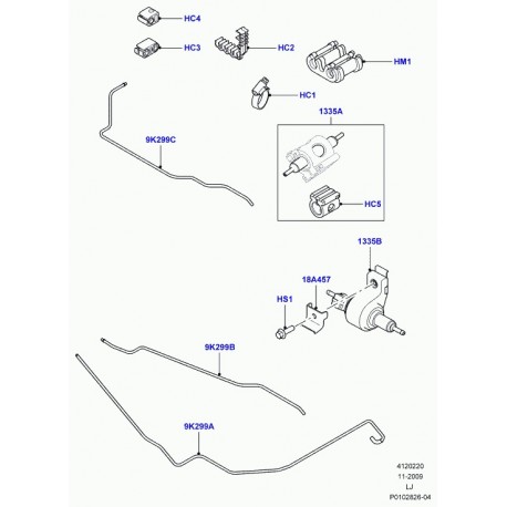 Land rover agrafe tuyau flexible Range L322,  Sport (WYC000090)