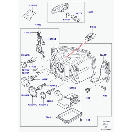 Land rover phare et indicateur Discovery 3 (XBC500362)