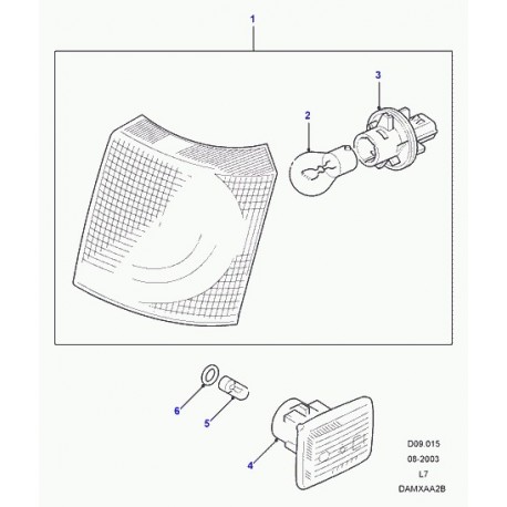 Land rover feu indicateur de direction avant Range P38 (XBD100920)