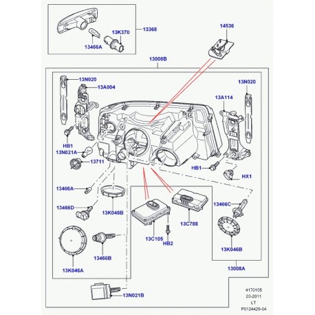 Land rover capot-ouverture d'acces Range L322,  Sport (XCA500070)