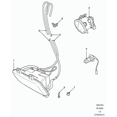 Land rover phare avec ampoules Discovery 2 et Range P38 (XCD100030L)