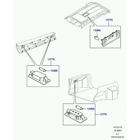 Land rover eclaireur compartiment chargement Range L322 (XDE000090)