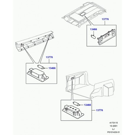 Land rover plafonnier Range L322 (XDE000150)