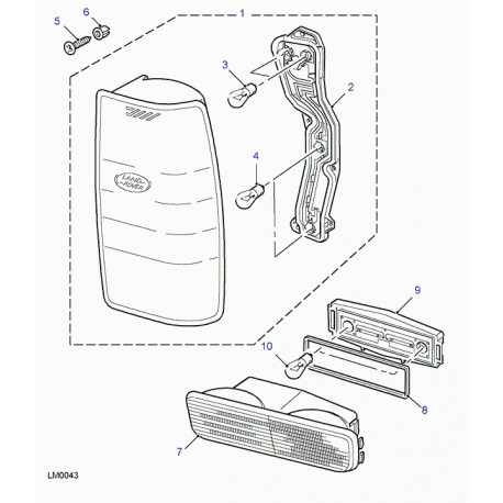 Land rover Feu  arrière gauche Discovery 2 (XFB000050)