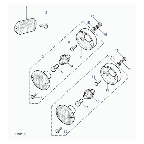 Land rover reflecteur arriere adhesif Defender 90, 110, 130 (XFF100071)