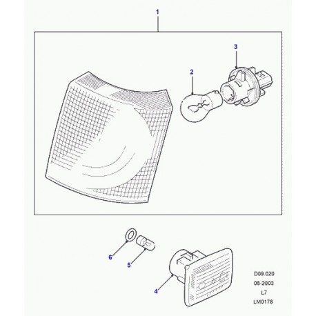 Land rover feu-position-avant Range P38 (XGB000020)