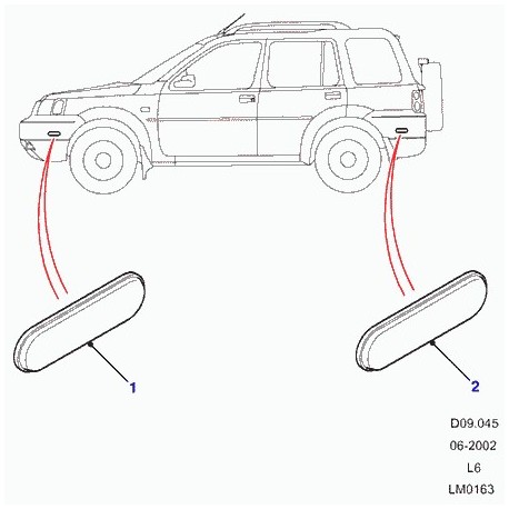 Land rover feu d'encombrement lateral Freelander 1 (XGC000060)