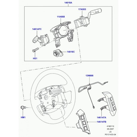 Land rover commutateur a fonction multiple Discovery 3 (XPB500360PVJ)