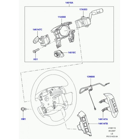 Land rover interrupteur de commande Discovery 3 (XPC500150)