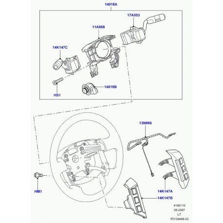 Land rover interrupteur volant Discovery 3, Range Sport (XPD500690)