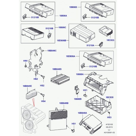 Land rover changeur auto lecteur cd Range L322 (XQE000100E)