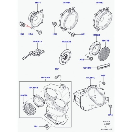 Land rover haut-parleur Range L322 (XQM000250)