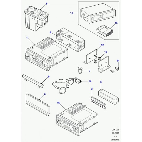 Land rover support de radio Discovery 2 et Range P38 (XQU000020)