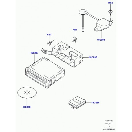 Land rover mat d'antenne Range L322 (XUI000030)