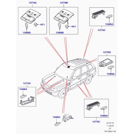 Land rover agrafe Discovery 3, Range Sport (XYC500031)