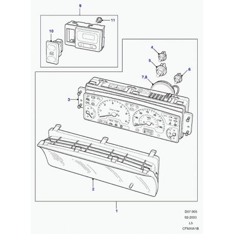 Land rover diode lcd gris Discovery 2 (YAW100020)