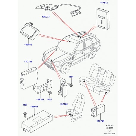 Land rover capteur-pluie Discovery 3, Range Sport (YDB500290)