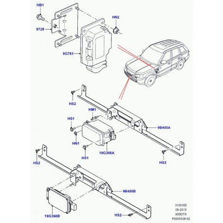 Land rover senseur Range L322,  Sport (YDB500560)