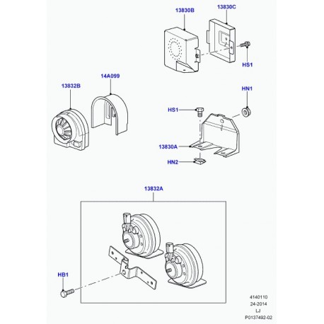 Land rover avertisseur Range L322,  Sport (YEB000021)