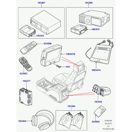 Land rover sac casque Range L322 (YIN500030)