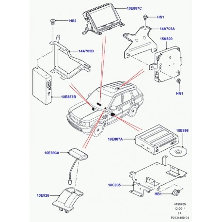 Land rover disque compact carte Discovery 3, Range L322, Sport (YIW500150)