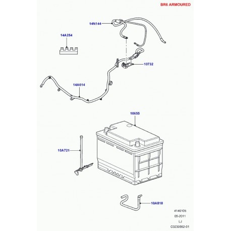 Land rover attache batterie Range L322 (YJF500160)