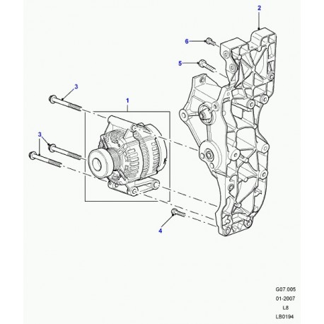 Land rover alternateur Defender 90, 110, 130 (YLE500310)