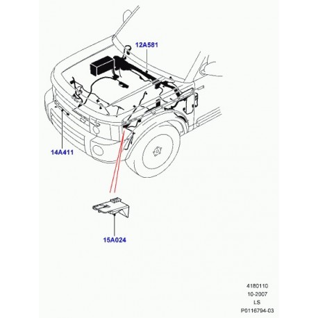 Land rover cablage compartiment moteur Discovery 3 (YMB505081)