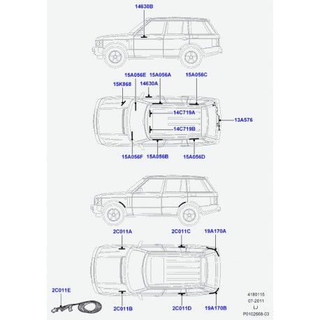 Land rover cable de liaison Range L322 (YMQ001130)